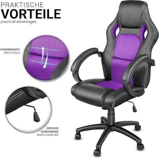 TRALT Bureaustoel, ergonomisch, gamingstoel met