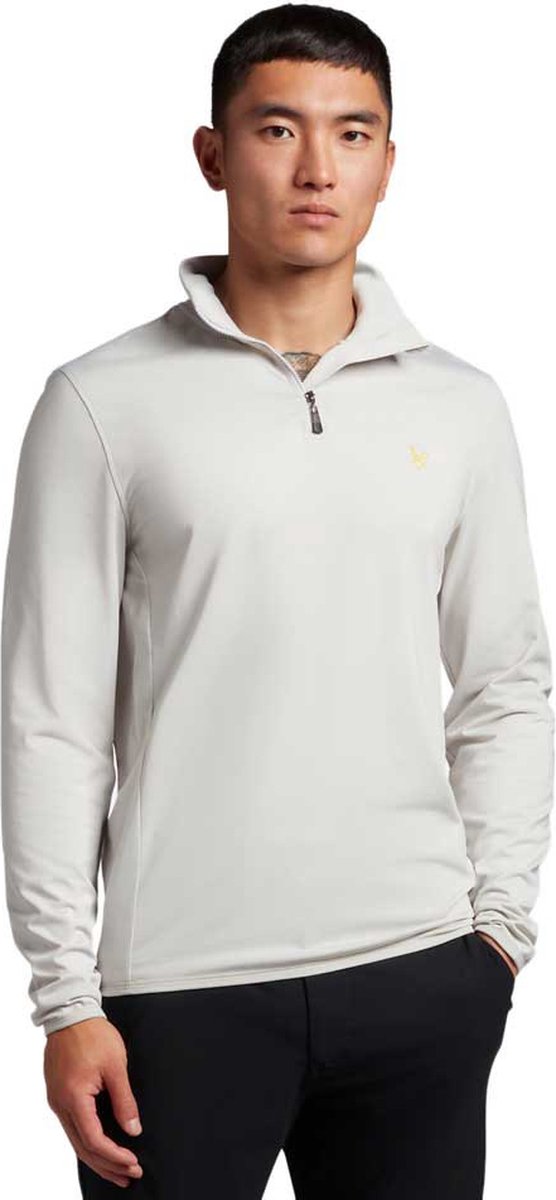 Lyle & Scott Tonal Eagle Half Rits Trui Wit 2XL Man