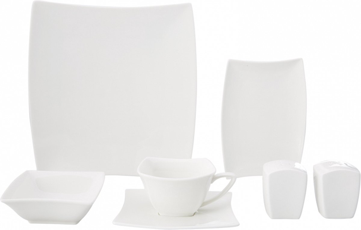 Karaca Perfect Wit – Porseleinen Ontbijtset/Serviesset – 32-delig – 6-persoons