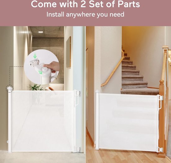 Drukvaste Babyhek 75-83 cm - Veiligheidsbarrière voor Deuren en Gangen | bol