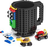 Build-on Bricks Mugs, Funny Coffee Mug Gifts for Men, Dad, Children, Friend, Funny Father's Day Gifts, Birthday Gift, Christmas Gifts, Compatible with Lego, Black