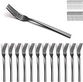 Black Table Forks of 12 Pieces, Stainless Steel Food Grade Forks Set, Ideal for Home, Toilet, Hotel, Wedding, Dishwasher Safe
