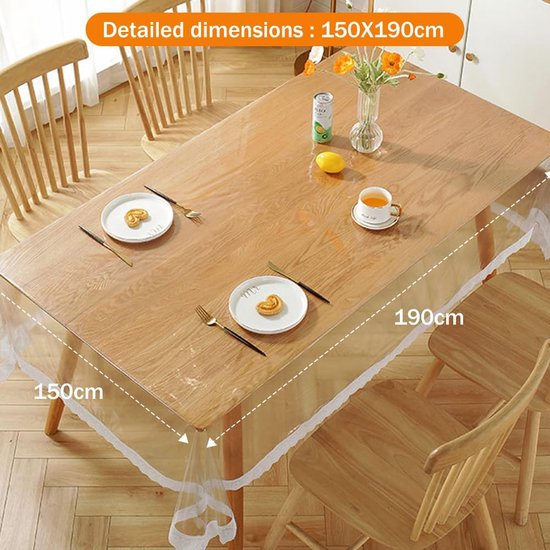 Nappe PVC transparente 1,5 mm - Nappe transparente - Film de protection de  table avec