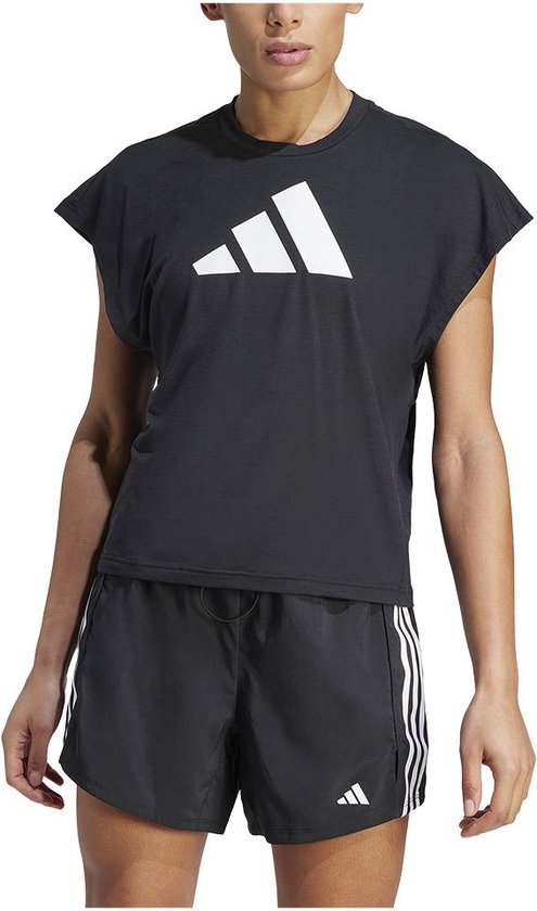 Adidas Icons Regular Fit Logo T-shirt Met Korte Mouwen Zwart S Vrouw