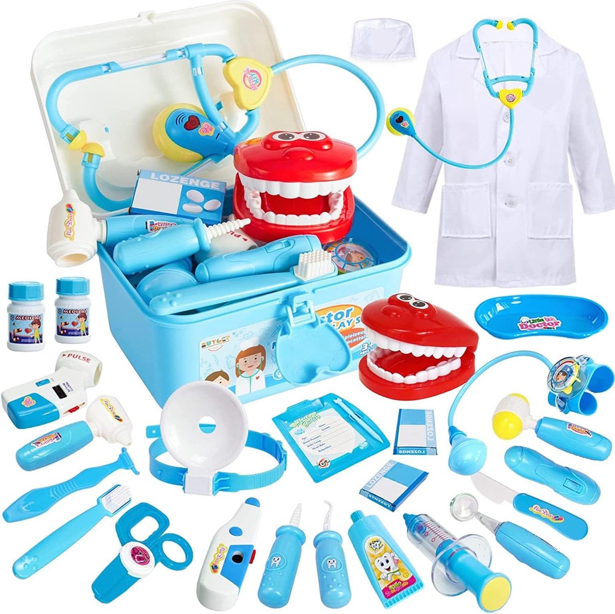 Dentisit Green - Ensemble de jeu de dentiste pour enfants, jeu de maison,  jeu de rôle pour filles, Kit médica