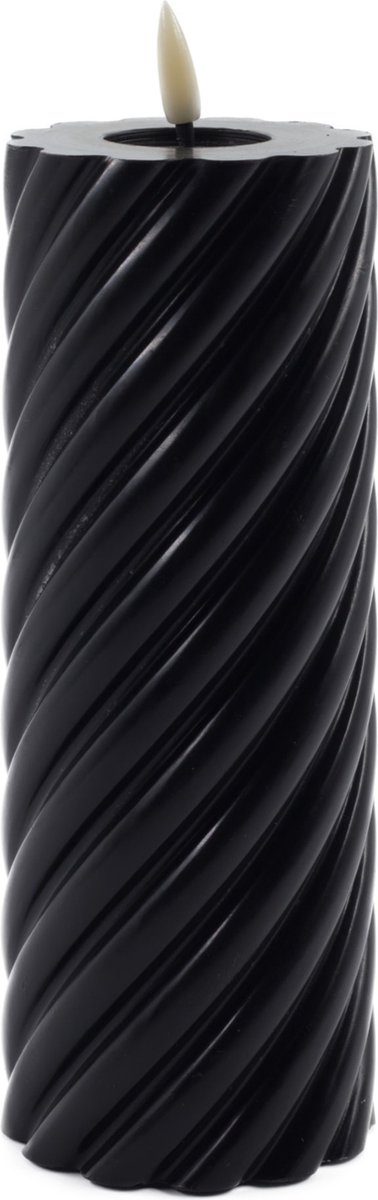 Mansion atmosphere swirl led kaars zwart 20x7,5cm
