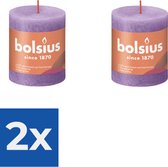 Bolsius Stompkaars Vibrant Violet Ø68 mm - Hoogte 8 cm - Violet - 35 Branduren - Voordeelverpakking 2 stuks