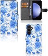 Hoesje voor Geschikt voor Samsung Galaxy S23 FE Flowers Blue