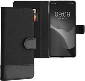 kwmobile telefoonhoesje geschikt voor Google Pixel 7a - Hoesje met pasjeshouder in antraciet / zwart - Case met portemonnee