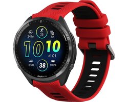 kwmobile horlogebandje geschikt voor Garmin Forerunner 965 / 955 / 945 / 745 polsband - Smartwatch bandje van TPU - Activity tracker horloge band in rood / zwart