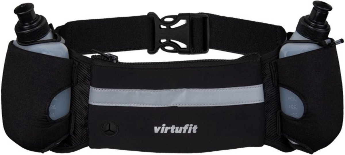 VirtuFit Bottle Belt - 2 x 300 ml - Hardloopriem - Hardloopriem met Drinkflesjes - Sport Heupband - Virtufit