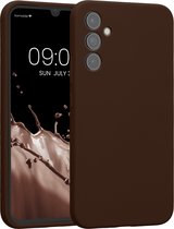 kwmobile telefoonhoesje geschikt voor Samsung Galaxy A34 5G - TPU backcover met siliconen coating - Smartphone case in chocoladebruin