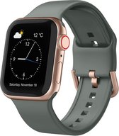 By Qubix Bracelet en silicone souple avec fermeture à boucle - Vert olive - Convient pour Apple Watch 42 - 44 - 45 - Ultra - 49 mm - Bracelet Compatible Apple watch -