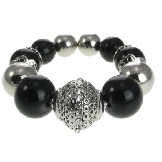 Bracelet Behave Stretch avec perles et perle décorative avec pierres