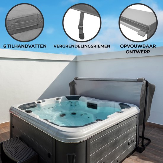 Couvertures de Spa Jardi pour Jacuzzi - Dessus Rigide Carré - Grijs - 2 ...