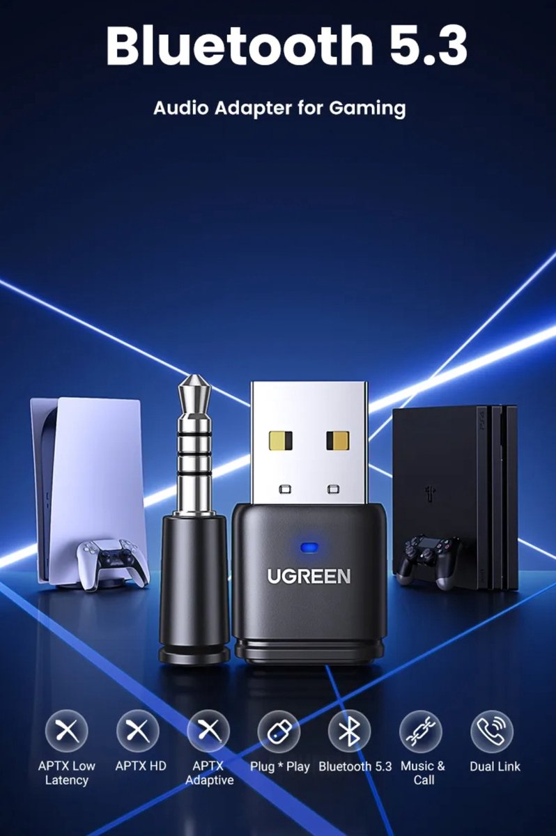 Ugreen Bluetooth Aptx Ll For Gaming Bluetooth Adapter For Pc