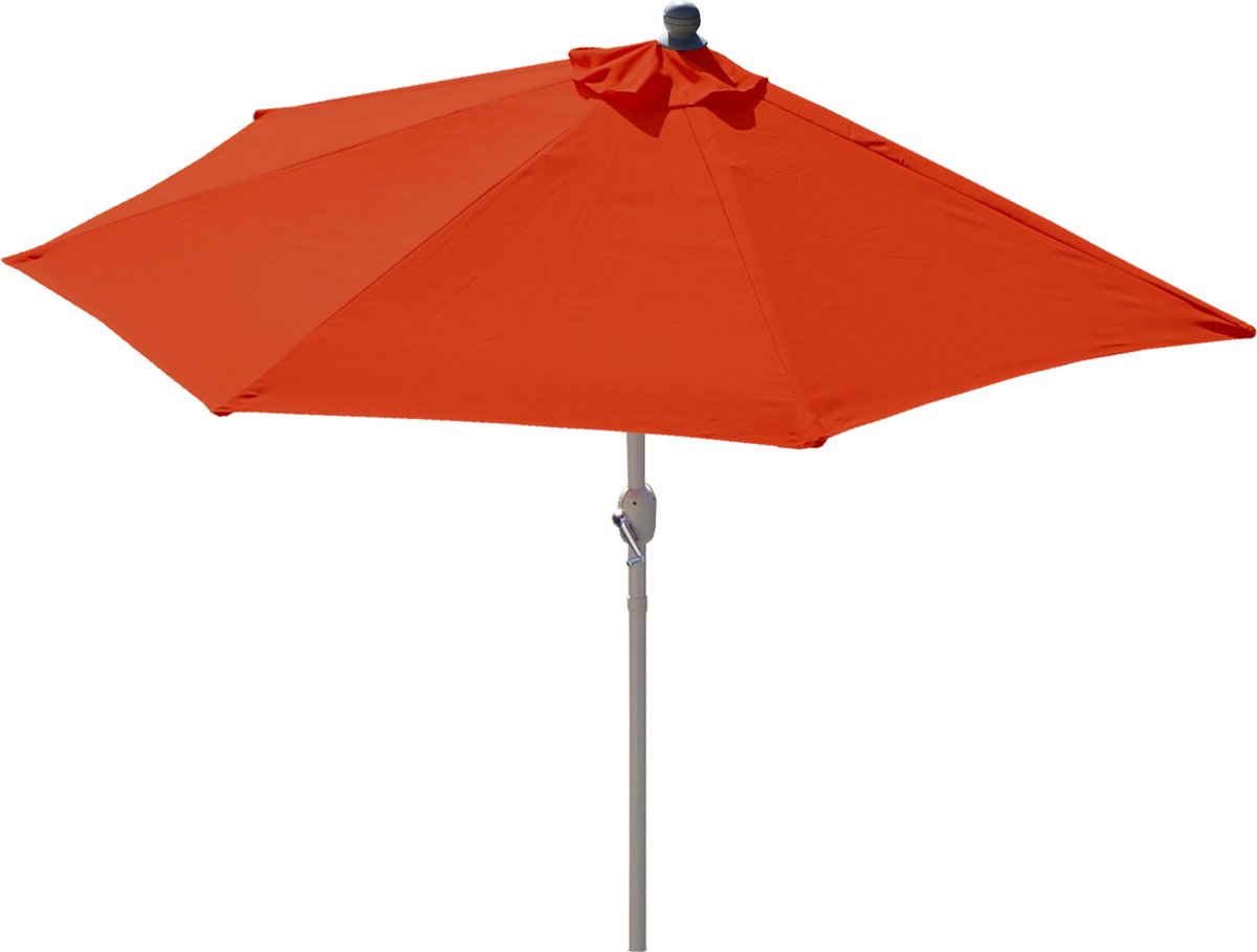 Parla halfronde parasol, balkonparasol, UV 50+ polyester/aluminium 3kg ~ 300cm terracotta zonder voet