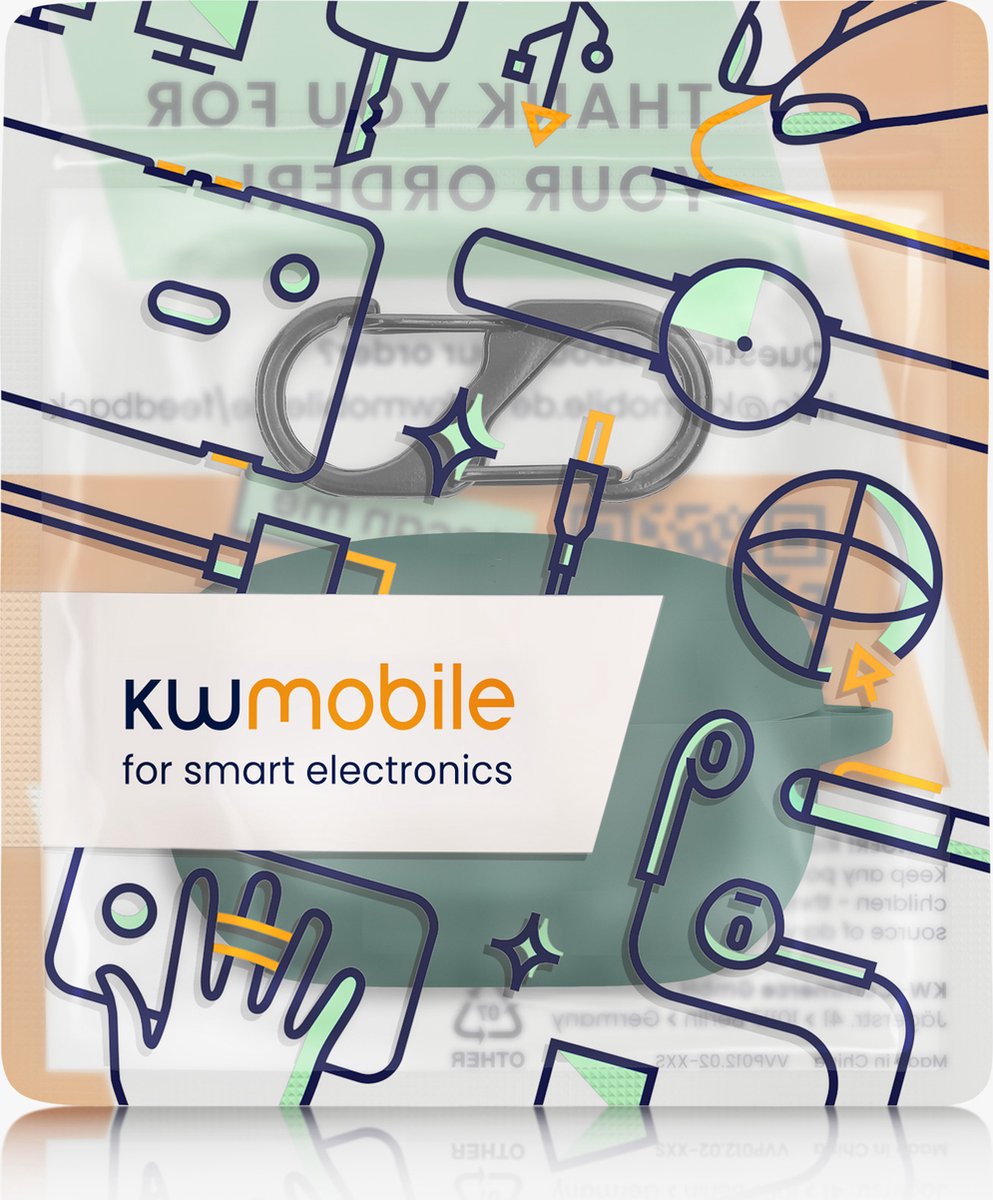 kwmobile Hoes geschikt voor Sony WF-1000XM5 - Siliconen cover voor oordopjes in donkergroen – foto 4