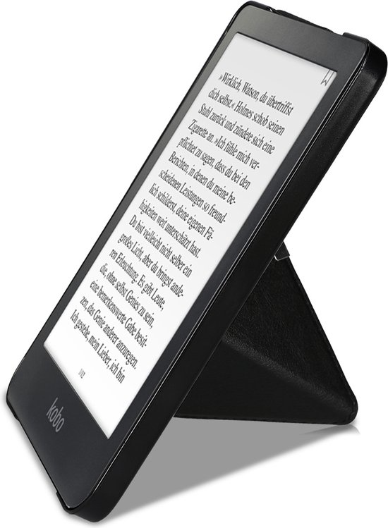 kwmobile e-reader hoesje geschikt voor Kobo Clara HD hoes - Ereader flip case met standaard - E reader cover van kunstleer - In zwart van Merkloos — afbeelding 2