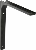 AMIG Support d'étagère/support d'étagère en métal - peint en noir - H250 x L300 mm - supports d'étagère