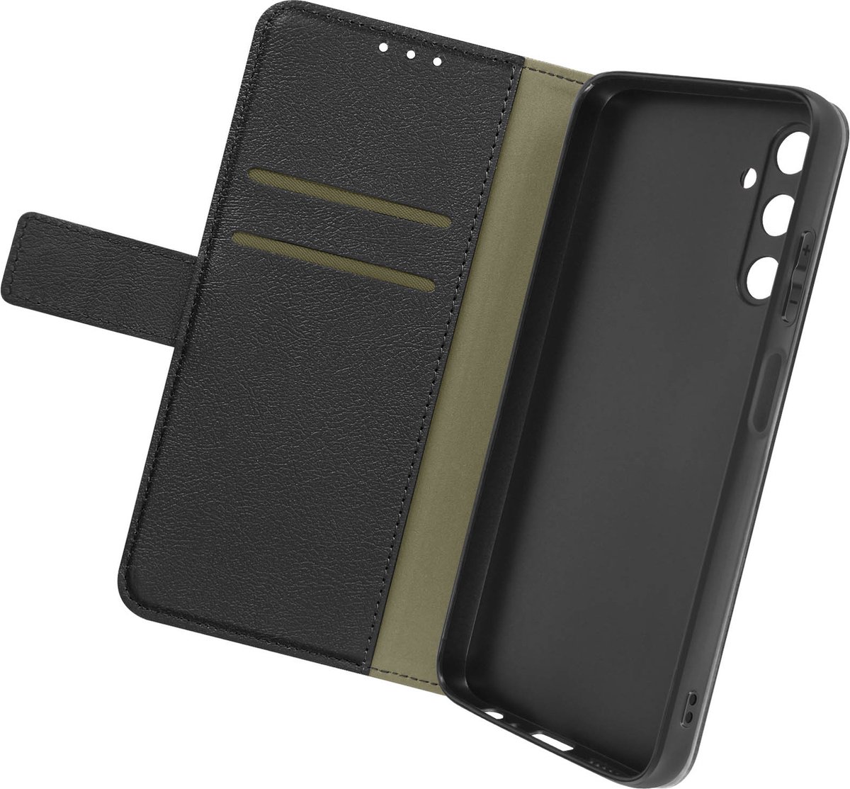 Avizar Foliohoes Geschikt voor Samsung Galaxy A05s Steunfunctie, Zwart