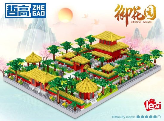 Lezi Imperial Garden - Nanoblocks / miniblocks - Bouwset / 3D puzzel - 3336 bouwsteentjes - Lezi LZ8268