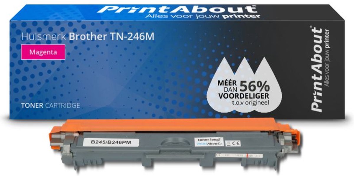 PrintAbout huismerk Toner TN-246M Magenta Hoge capaciteit geschikt voor Brother