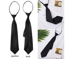 Stropdas met Rits - Makkelijke stropdas -Zipper Tie - Zwarte Stropdas - Gemakkelijk om te hangen Stropdas - Op maat te maken stropdas - Clip On Stropdas - Kravatte