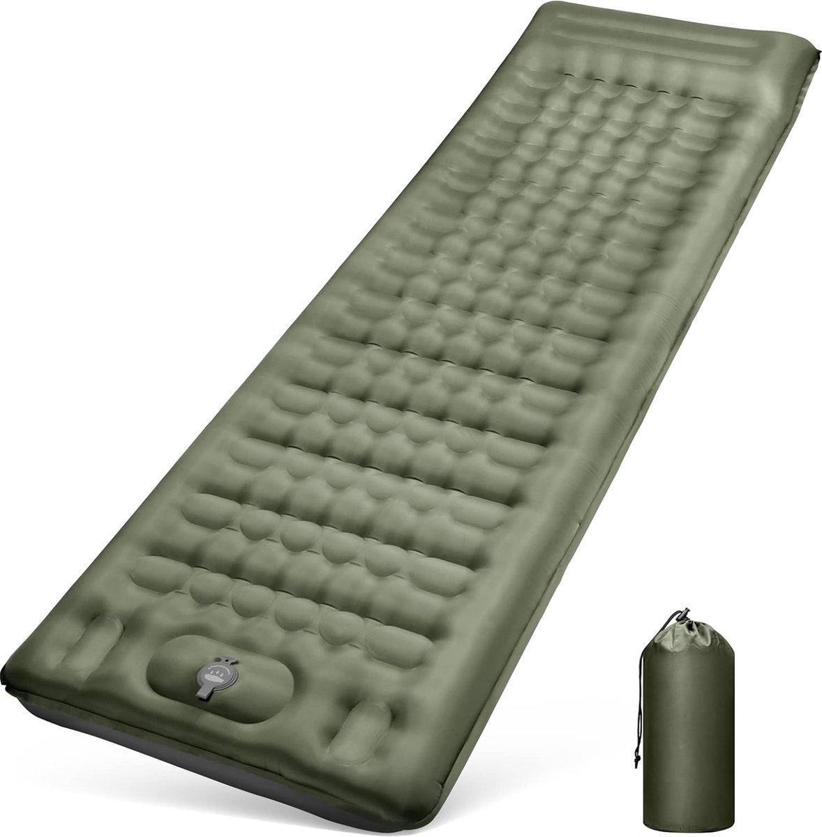 Isomat, zelfopblazend, 12 cm, verdikt, opblaasbaar matras met voetdrukpomp en kussen, ultralicht, waterdicht, luchtmatras, outdoor, anti-ripstop, slaapmat voor wandelen en strand
