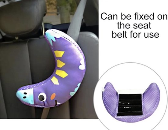 Gordelhoes - Gordelkussen kind - gordel kussen - Ideaal voor de vakantie - Auto - Blauw/Peach hoofdkussentje kinderen - nekkussen baby/kleuter/peuter - comfortabel liggen - kussen buggy - autostoel - kussen kinderwagen -Gordelbeschemer - Veilig van LittleSky. — afbeelding 4