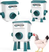 UniEgg Feeder - 12 KG (Vert) - 3 mangeoires automatiques et innovantes, y compris ensemble suspendu et pattes - mangeoire pour poulets et autres volailles ou volailles