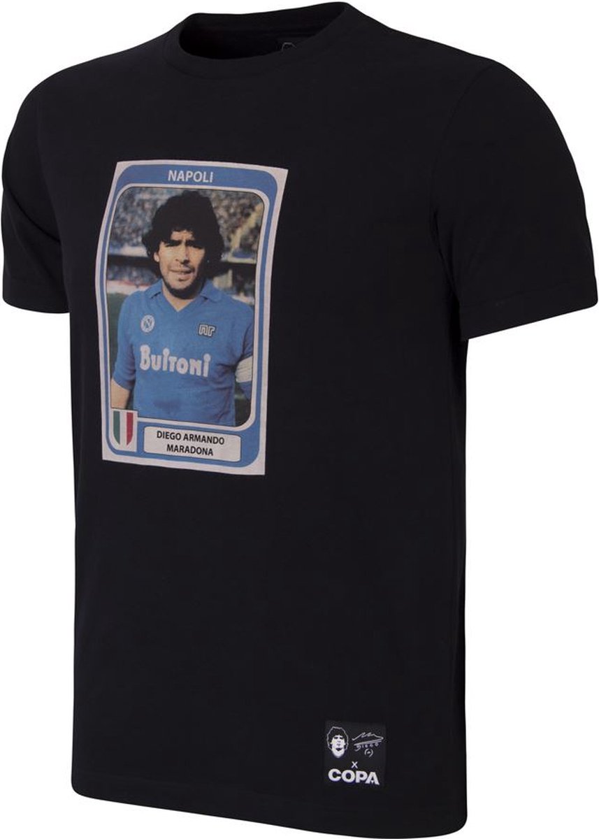 COPA - Maradona x COPA Napoli Football Sticker T-Shirt - L - Zwart