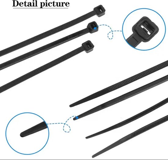 Excalibur Kabelbinder Set – Schwarz, Nicht Lösbar, 200/250/300 Mm Längen