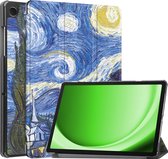 Hoesje Geschikt voor Samsung Galaxy Tab A9 Hoes Case Tablet Hoesje Tri-fold - Hoes Geschikt voor Samsung Tab A9 Hoesje Hard Cover Bookcase Hoes - Sterrenhemel