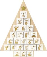 Houten Kerstboom Adventskalender met gouden details van Rex London