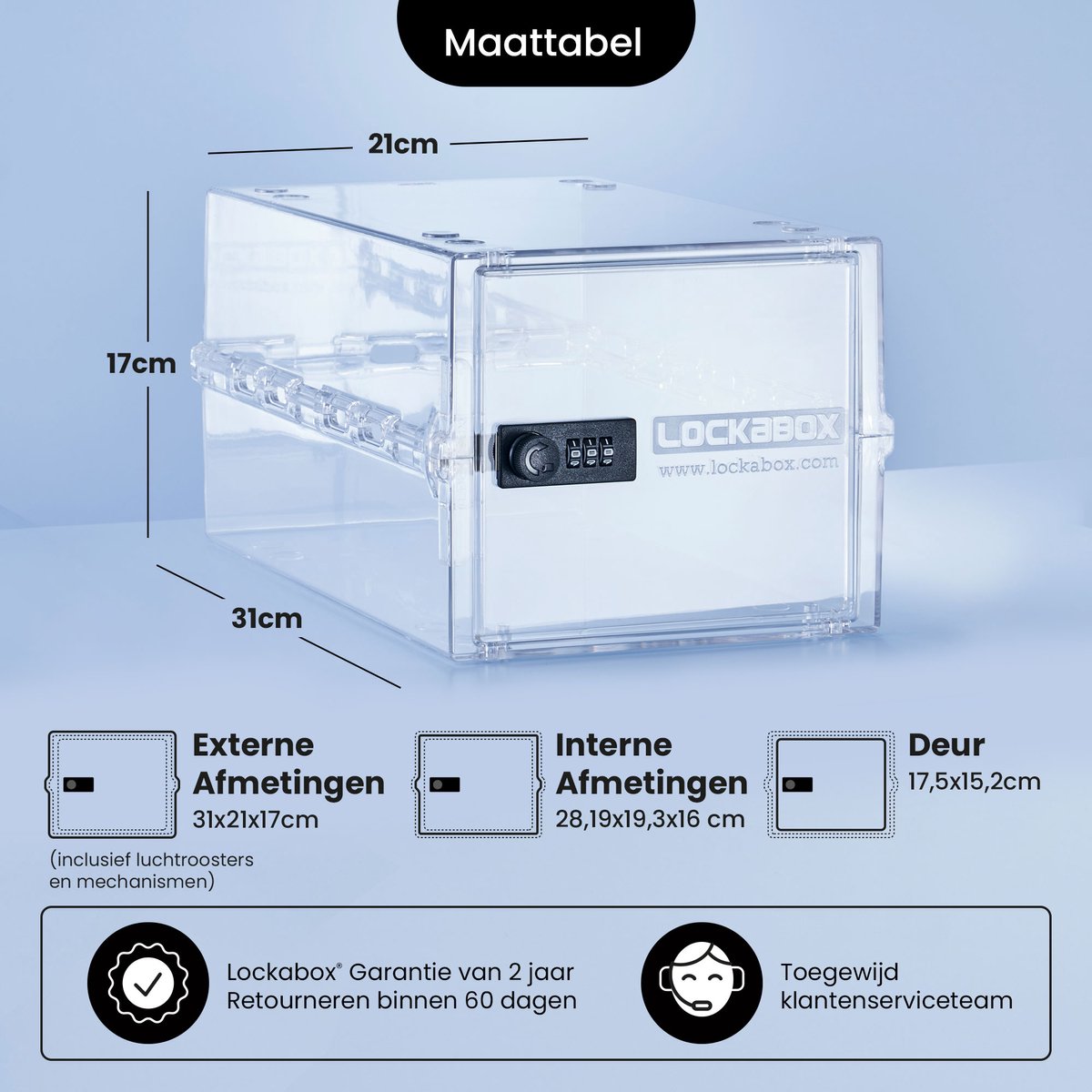 ABS Medicijnbox met 2-laags combinatieslot, afsluitbare opbergdoos (16