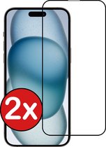 Protecteur d'écran en Glas Tempered Glass iPhone 15, couverture complète - 2 PACK
