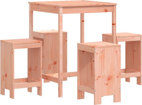 vidaXL-Ensemble de jardin 5 pièces-Solide douglashout