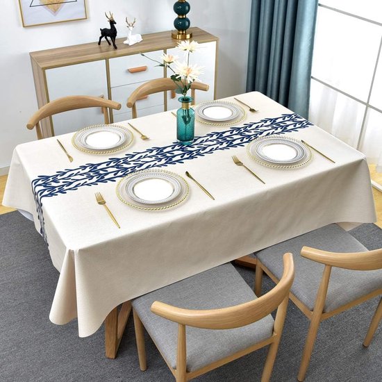 ASPMIZ Zwart-wit gestreept tafelkleed voor rechthoekige tafels, geometrische streep waterdicht tafelkleed voor keuken eetkamer, polyester tafelkleed rechthoek 152,4 x 304,8 cm