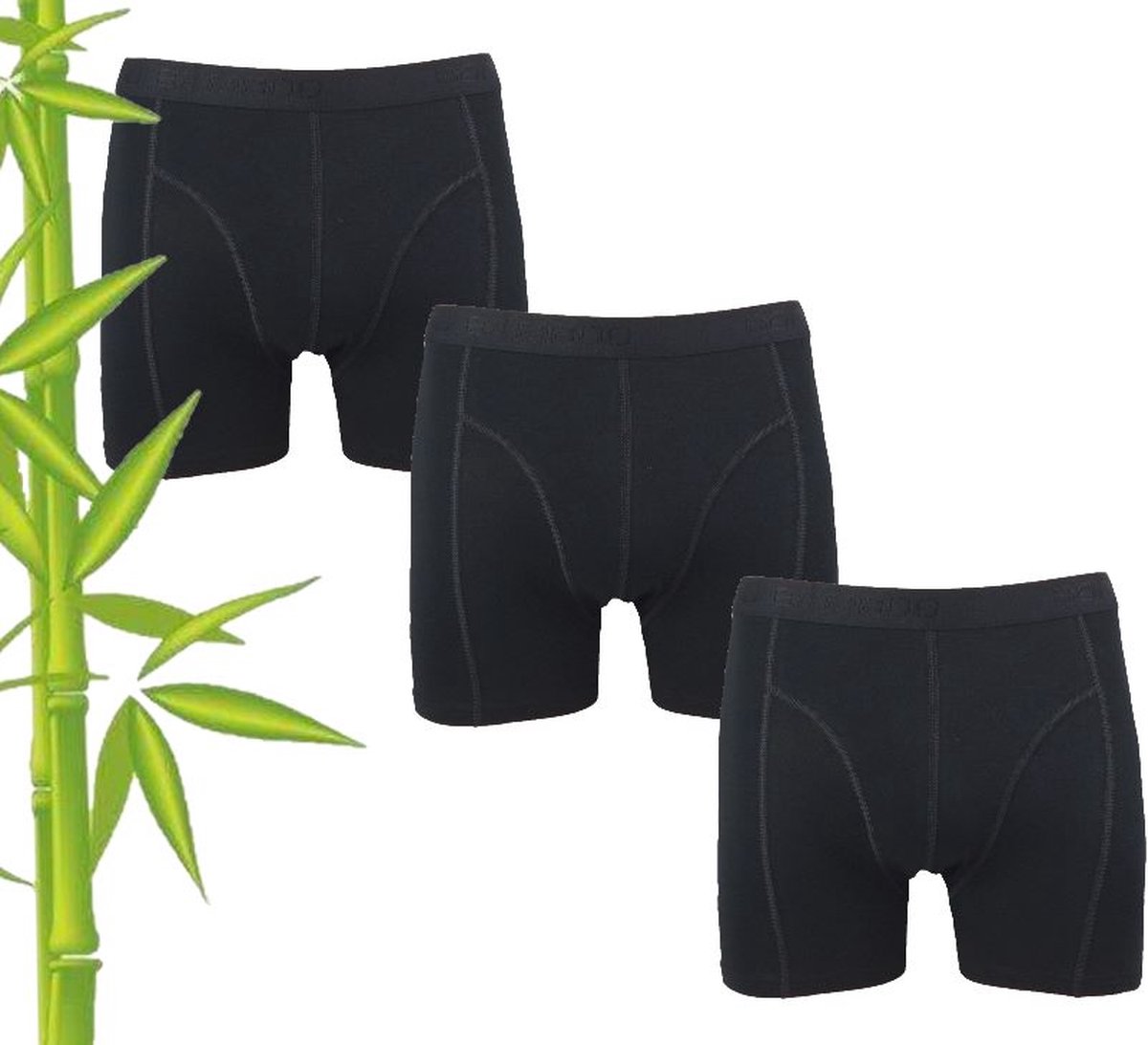 Boru Bamboo Boxershort Heren - 3 Pack - Zwart - Maat XXL