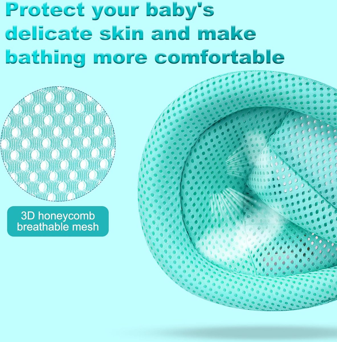Twistshake rutschfestes Babybadekissen für Neugeborene | Weiche und faltbare Duschkissen für Kleinkinder | Schwimmendes Luftkissen zum Baden von Babys | 0 Monate | Pastellgrau