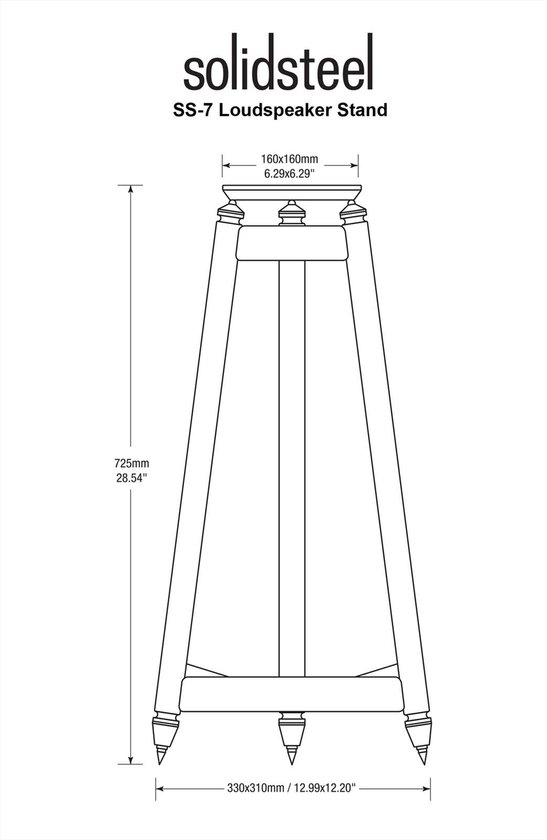 SolidSteel SS-7 boekenplank speakerstandaard (zwart) van SolidSteel — afbeelding 2