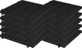EDA Tuintegel/terrastegel - 10x - zwart - kunststof - weerbestendig - 38 x 38 cm - vlonder vloertegels