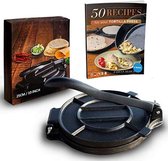 ARC Tortillapers 26,4 cm, gietijzeren tortilla maker, zware tortillera pataconera, bloem tortilla pers, roti maker, taco maker, taco pers, zwart grijs
