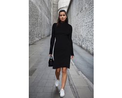 Trendyol Bourgondisch Body-Styling Slit Crew Neck Midi Geribbelde Flexibele Gebreide Pencil Jurk Twoaw21El0135