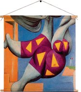 Textielposter Picasso Badgast met strandbal 1932 Vierkant L (45 X 45 CM) - Wandkleed - Wanddoek - Wanddecoratie