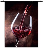 Mezo Wandkleed Glas Rode wijn 02 Rechthoek Verticaal S (85 X 60 CM) - Wandkleden - Met roedes