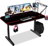 Bureau Gaming de Jeu 120x60x75cm avec Porte-gobelet, Câble