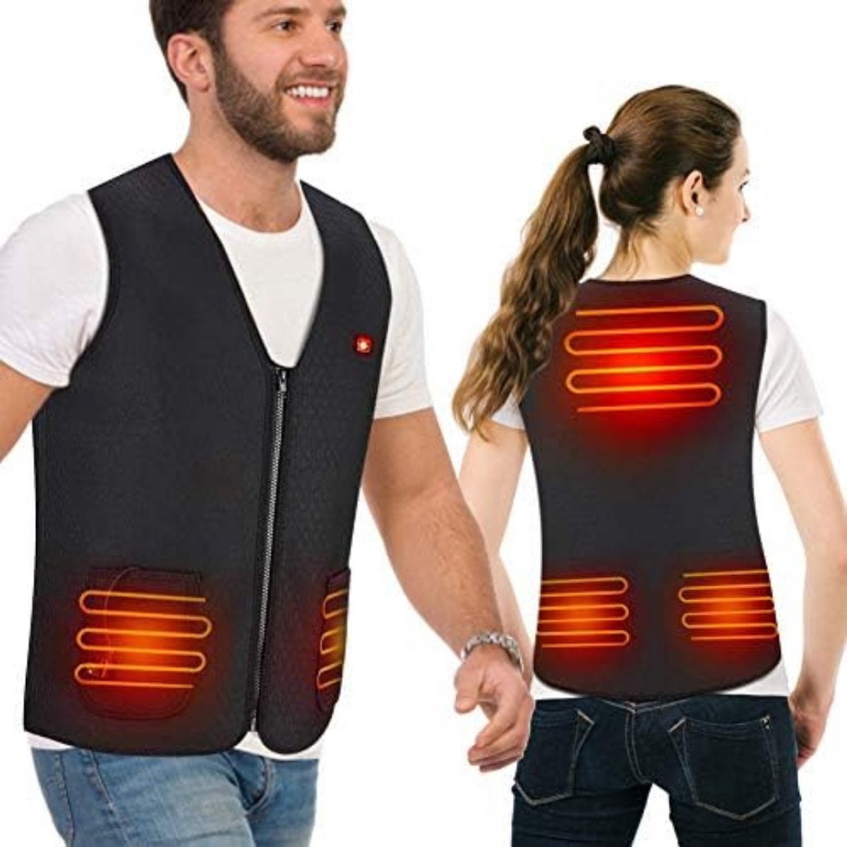 Gilet Chauffant électrique Unisexe Veste USB Chauffe-Corps Chauffant pour  Camping en Plein air Ski randonnée Voyage : : Mode