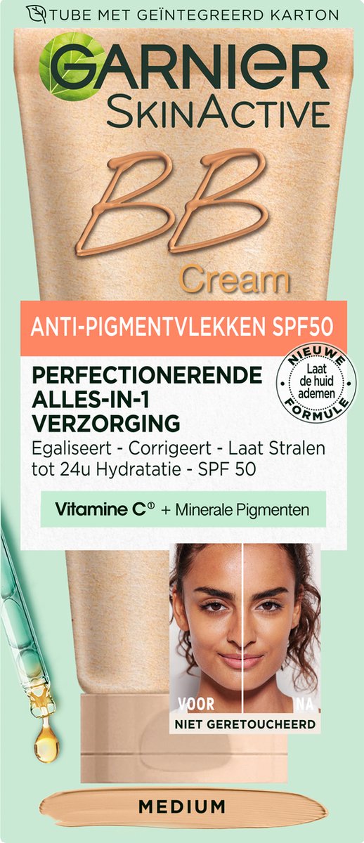 SkinActive BB Cream Anti-Pigmentvlekken SPF50 Medium Getinte Dagcrème 50 ml  | bol